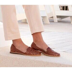 Nisolo Leather Sandal Huarache‎ Women's Brandy NIB